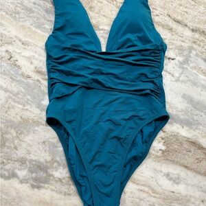 Trina Turk-Teal Tummy Control One-Piece Swimsuit